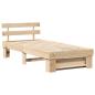 Preview: Bettgestell mit Kopfteil Braun 80 x 200 cm Massivkiefer