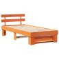 Preview: Bettgestell mit Kopfteil Wachsbraun 90 x 190 cm Massivkiefer