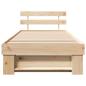 Preview: Bettgestell mit Kopfteil Braun 75 x 190 cm Massivkiefer