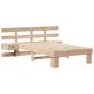 Preview: Bettgestell mit Schubladen mit Kopfteil Braun 90 x 190 cm Massivkiefer
