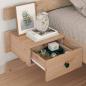 Preview: Bettgestell mit Schubladen mit Kopfteil Braun 90 x 190 cm Massivkiefer