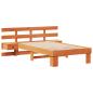 Preview: Bettgestell mit Schubladen mit Kopfteil Wachsbraun 90 x 190 cm Massivkiefer