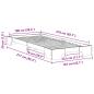 Preview: Bodenbettgestell mit Speicher Braun 100 x 210 cm Holz