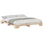 Preview: Bodenbettgestell Braun 200 x 210 cm Massivholz Kiefer