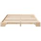 Preview: Bodenbettgestell Braun 200 x 210 cm Massivholz Kiefer