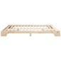 Preview: Bodenbettgestell Braun 200 x 210 cm Massivholz Kiefer