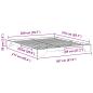 Preview: Bodenbettgestell Braun 200 x 210 cm Massivholz Kiefer