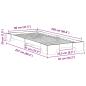 Preview: Bodenbettgestell Braun 80 x 220 cm Massivholz Kiefer