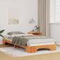 Preview: ARDEBO.de - Bodenbettgestell mit Speicher Braun 80 x 220 cm Holz
