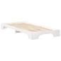 Preview: Bodenbettgestell Weiß 100 x 220 cm Massivholz Kiefer