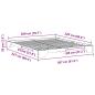 Preview: Bodenbettgestell Braun 200 x 220 cm Massivholz Kiefer