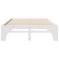 Preview: Bodenbettgestell Weiß 160 x 200 cm Massivholz Kiefer