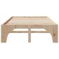 Preview: Bodenbettgestell Braun 140 x 190 cm Massivholz Kiefer