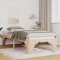 Preview: ARDEBO.de - Bodenbettgestell Braun 75 x 190 cm Massivholz Kiefer