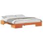 Preview: Bodenbettgestell Braun 200 x 200 cm Massivholz Kiefer