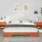 Preview: Bodenbettgestell Braun 200 x 200 cm Massivholz Kiefer