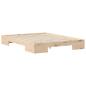 Preview: Bodenbettgestell Braun 150 x 200 cm Massivholz Kiefer