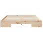 Preview: Bodenbettgestell Braun 150 x 200 cm Massivholz Kiefer