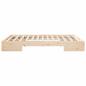 Preview: Bodenbettgestell Braun 150 x 200 cm Massivholz Kiefer