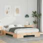 Preview: ARDEBO.de - Bodenbettgestell Braun 135 x 190 cm Massivholz Kiefer
