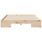 Preview: Bodenbettgestell Braun 135 x 190 cm Massivholz Kiefer