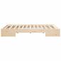 Preview: Bodenbettgestell Braun 135 x 190 cm Massivholz Kiefer