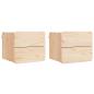 Preview: Nachttisch 2 pcs Braun 39 x 34 x 33 cm Kiefer Massivholz