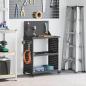 Preview: ARDEBO.de - Werkzeugwagen mit Regal mit Rad mit Speicher Schwarz 65 x 35 x 111 cm Metall
