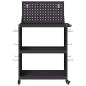 Preview: Werkzeugwagen mit Regal mit Rad mit Speicher Schwarz 65 x 35 x 111 cm Metall