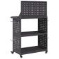 Preview: Werkzeugwagen mit Regal mit Rad mit Speicher Schwarz 65 x 35 x 111 cm Metall