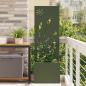 Preview: ARDEBO.de - Blumentopf mit dekorativem Paneel Olivgrün 50 x 140 cm