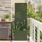 Preview: ARDEBO.de - Blumentopf mit dekorativem Paneel Olivgrün 50 x 140 cm