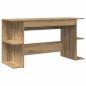 Preview: Schreibtisch Eiche handwerklich 140 x 50 x 75 cm Holzwerkstoff