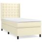 Preview: Boxspringbett mit Matratze Creme 100x200 cm Kunstleder