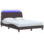Preview: Bettgestell mit LED ohne Matratze Dunkelbraun 140x190 cm Stoff