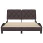 Preview: Bettgestell mit LED ohne Matratze Dunkelbraun 140x190 cm Stoff