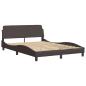 Preview: Bettgestell mit LED ohne Matratze Dunkelbraun 140x190 cm Stoff
