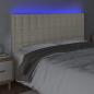 Preview: LED Kopfteil Creme 200x5x118/128 cm Kunstleder