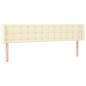 Preview: LED Kopfteil Creme 203x16x78/88 cm Kunstleder