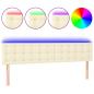 Preview: LED Kopfteil Creme 200x5x78/88 cm Kunstleder