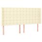 Preview: LED Kopfteil Creme 203x16x118/128 cm Kunstleder