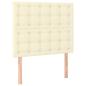 Preview: Boxspringbett mit Matratze & LED Creme 100x200 cm Kunstleder