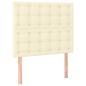 Preview: Kopfteile 2 Stk. Creme 100x5x78/88 cm Kunstleder