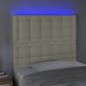 Preview: LED Kopfteil Creme 100x5x118/128 cm Kunstleder