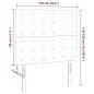 Preview: LED Kopfteil Creme 100x5x118/128 cm Kunstleder