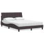 Preview: ARDEBO.de - Bett mit Matratze "Hanko" Dunkelbraun 140x190 cm Stoff