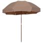 Preview: ARDEBO.de - Sonnenschirm mit Stahl-Mast 300 cm Taupe