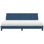 Preview: Bett mit Matratze "Hanko" Blau 200x200 cm Stoff