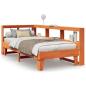 Preview: Massivholzbett mit Regal ohne Matratze Wachsbraun 90x200 cm