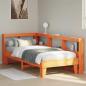 Preview: Massivholzbett mit Regal ohne Matratze Wachsbraun 90x200 cm